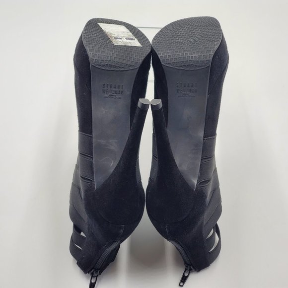 Stuart Weitzman - Black Suede Platform Booties - Picture 14 of 16